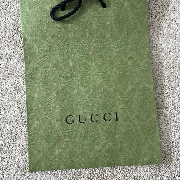 Gucci Olive Green Patterned shopping Bag with Black Handles - Picture 2 of 2